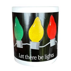 Vintage Heat Changing Christmas Lights Mug 2002 Wynn Wolfe Let There Be Lights